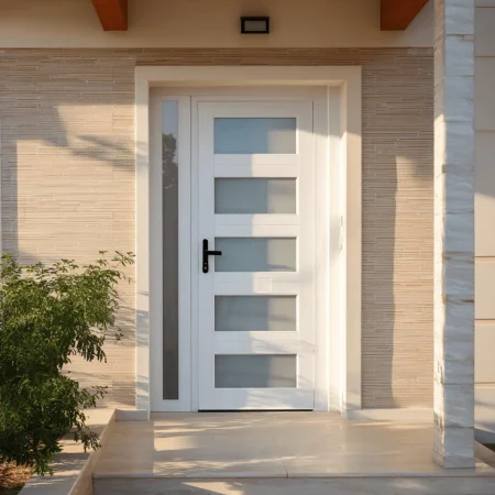 u4286625296_A_white-finished_swing_PVC_door_with_a_three-quarte_f06f8158-227d-4ed5-9490-4ffedf56b745-min